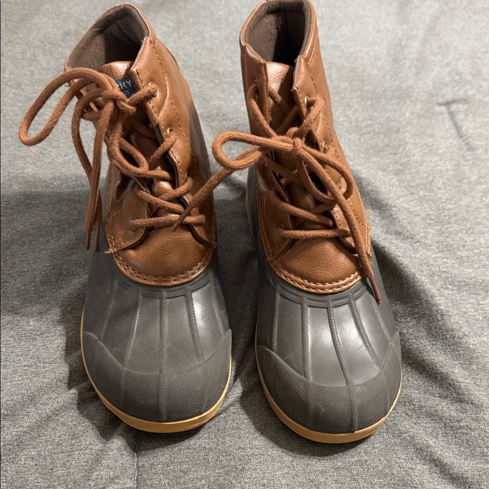 Sperry Brown and Gray Kids Boots